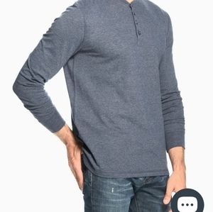 Weatherproof Men's Long Sleeve Henley in Heather Blue